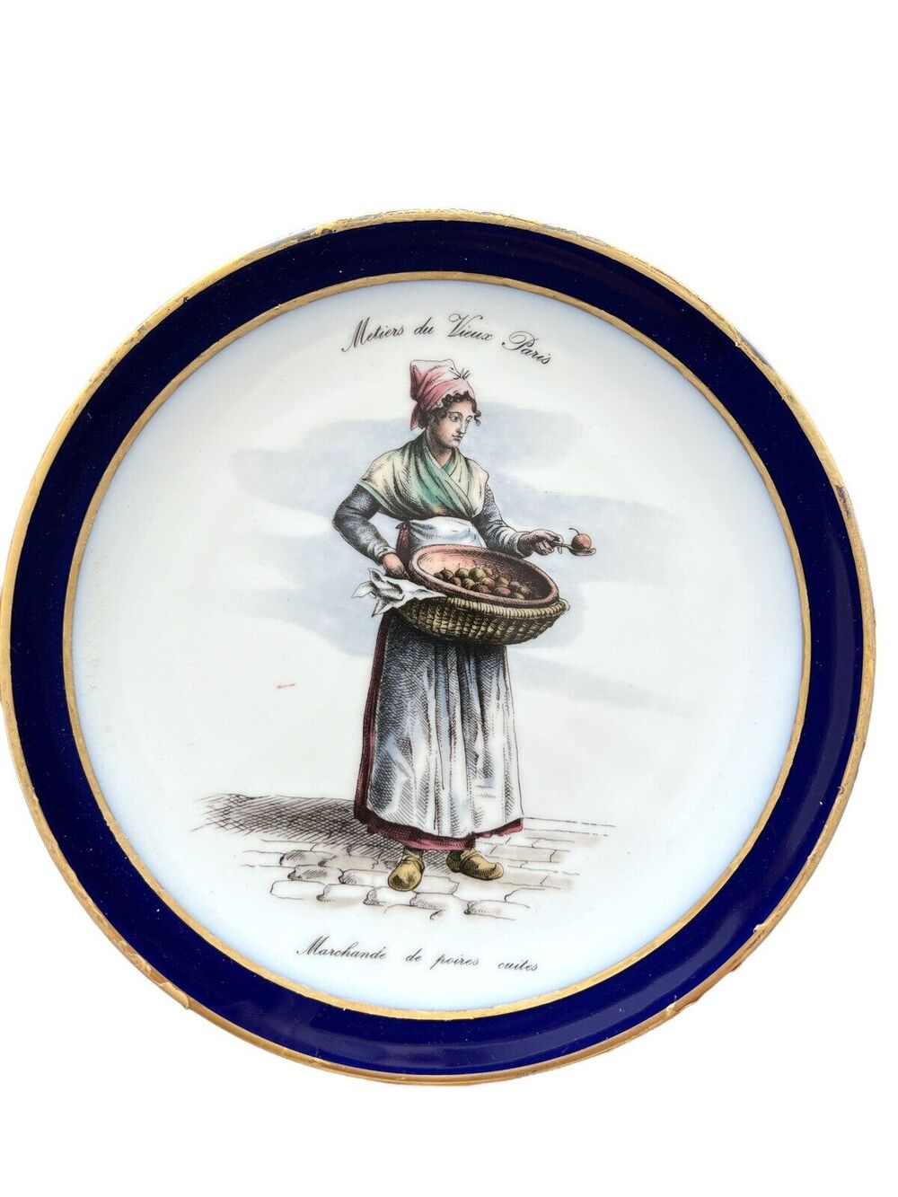 Echt Cobalt Barvaria Schumann Arzberg Golden Crown Woman Plate 7.5”